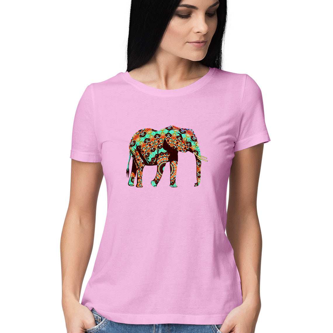 The Elephant who went on a Psychedelic Safari Women's Graphic T-Shirt - CBD Store India