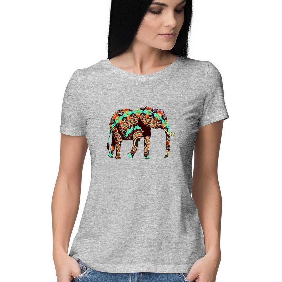 The Elephant who went on a Psychedelic Safari Women's Graphic T-ShirtClothingPsychedelic Safari T-Shirt for Women | Cotton Graphic Tee