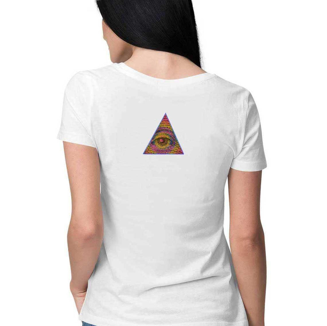 The Eye that Sees Everything Back Printed Women's T-ShirtClothingGraphic Women's T-Shirt - Best Casual Wear | Soft Cotton & Psychedelic Design