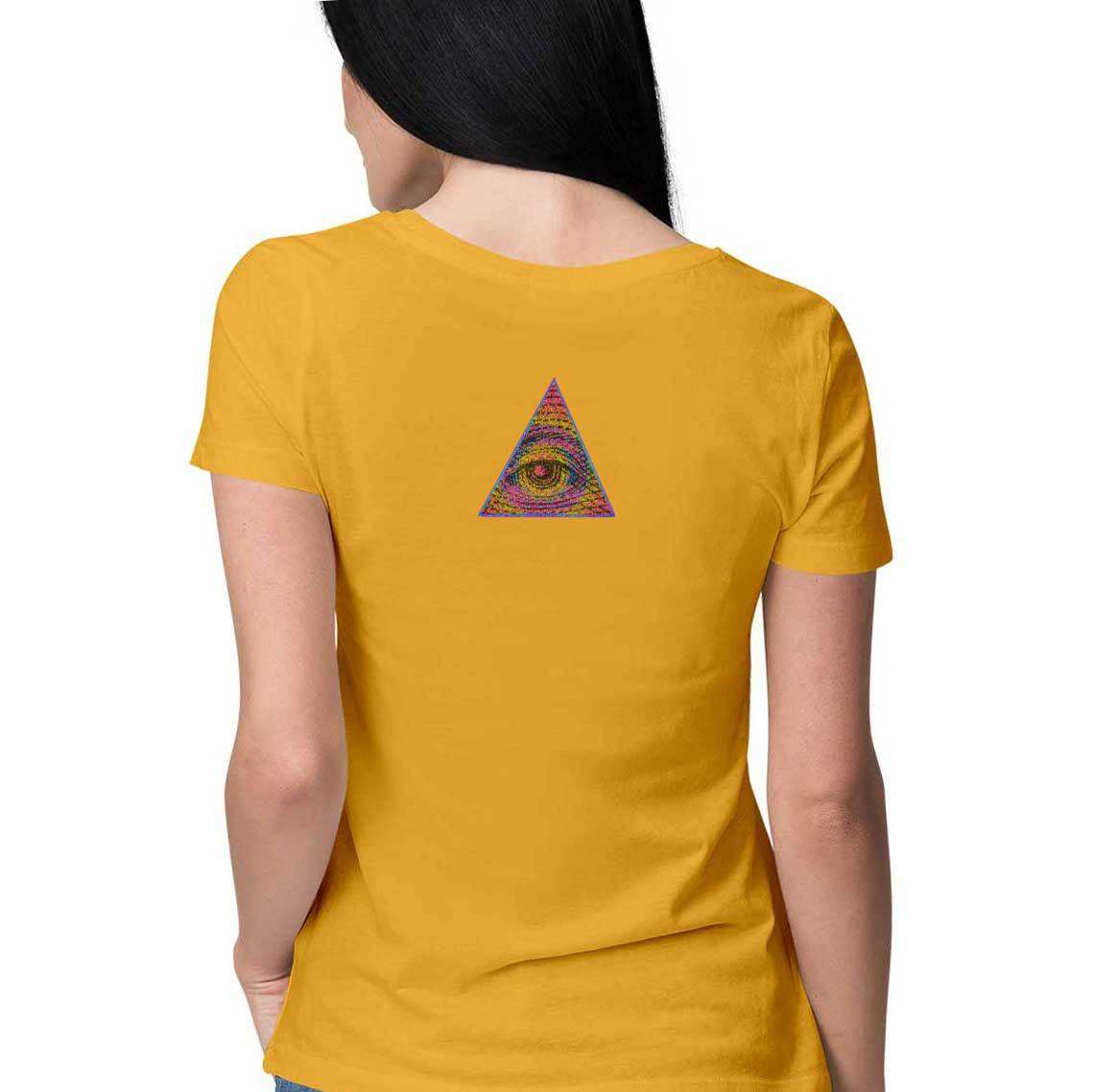 The Eye that Sees Everything Back Printed Women's T-Shirt - CBD Store India