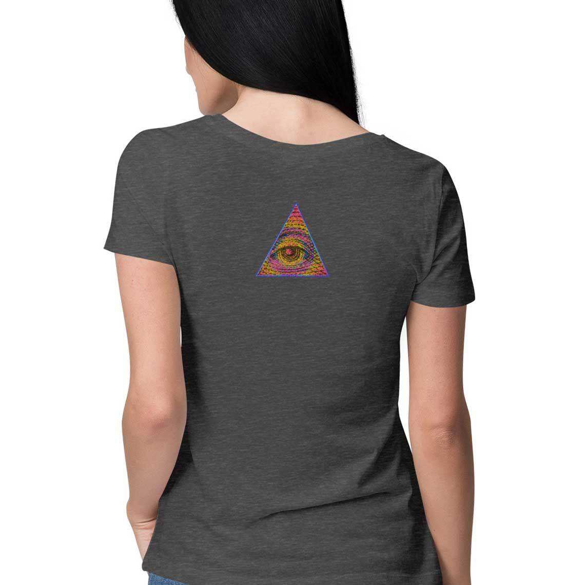 The Eye that Sees Everything Back Printed Women's T-Shirt - CBD Store India