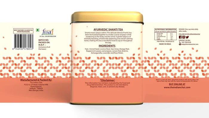 The Indian Chai - Ayurvedic Shanti TeaHerbal TeaIndian Chai - Ayurvedic Shanti Tea | Stress Relief, Calm