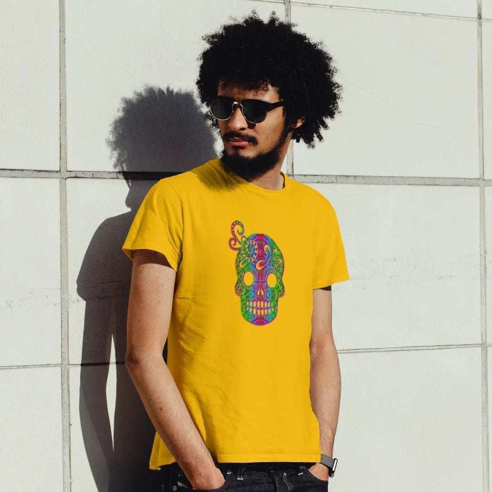 The Rainbow Candy Skull Men's Graphic T-Shirt.