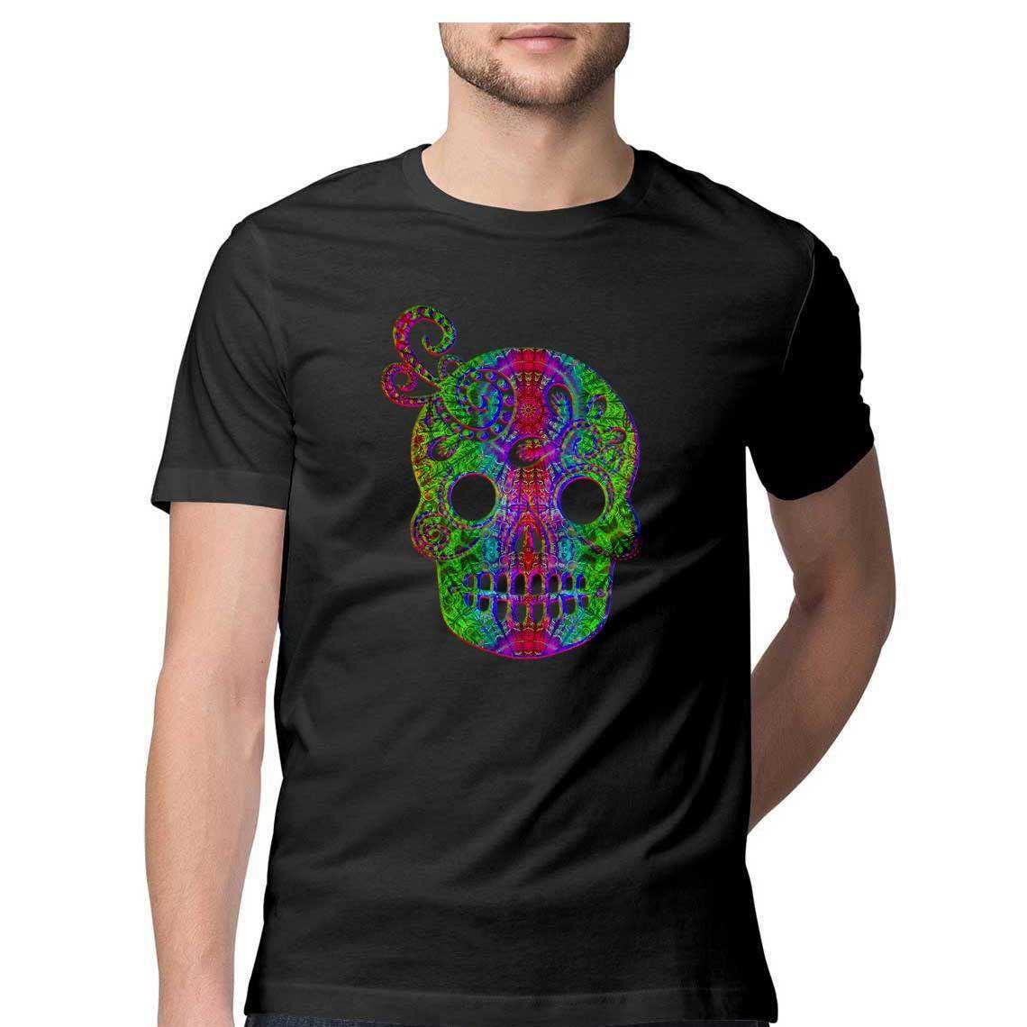 The Rainbow Candy Skull Men's Graphic T-Shirt.