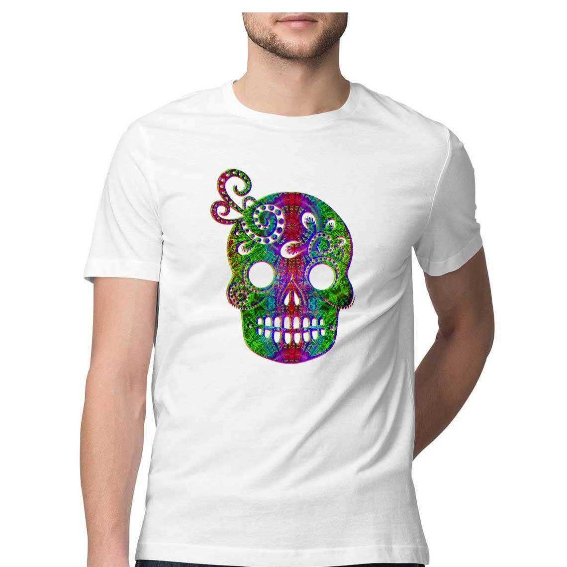 The Rainbow Candy Skull Men's Graphic T-Shirt.