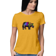 The Rhino charged through a Rainbow Women's Graphic T-Shirt - CBD Store India