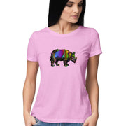 The Rhino charged through a Rainbow Women's Graphic T-Shirt - CBD Store India