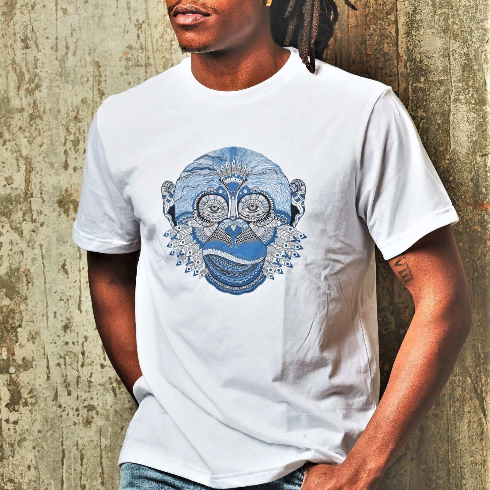 The Sage Monkey from the Lost Island of Khaaha Men's Graphic T-Shirt - CBD Store India