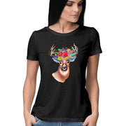 The Stag of the Garden of Eden Women's Graphic T-Shirt - CBD Store India