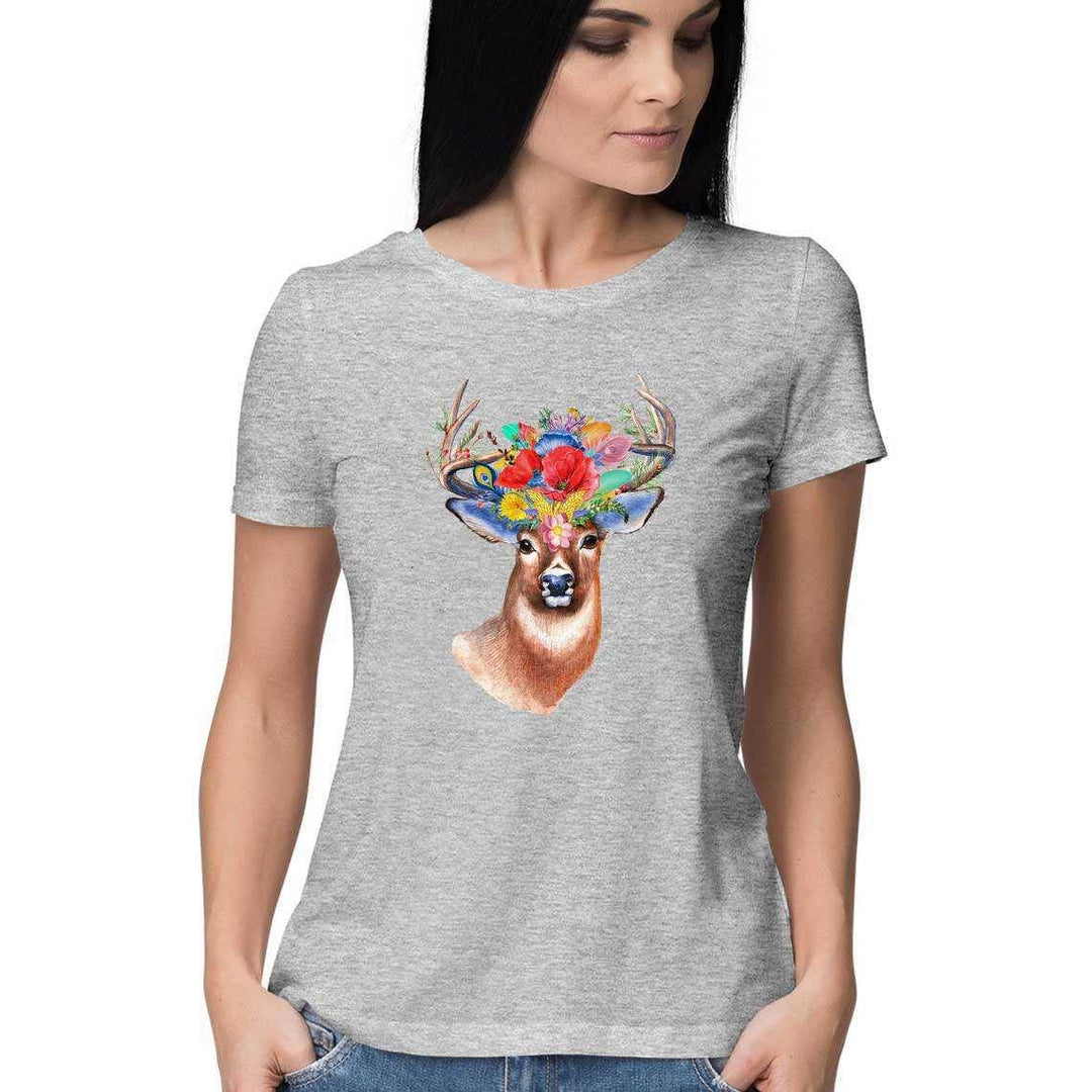 The Stag of the Garden of Eden Women's Graphic T-ShirtClothingWomen's Graphic T-Shirt - Soma Flora | 100% Cotton, Casual Wear