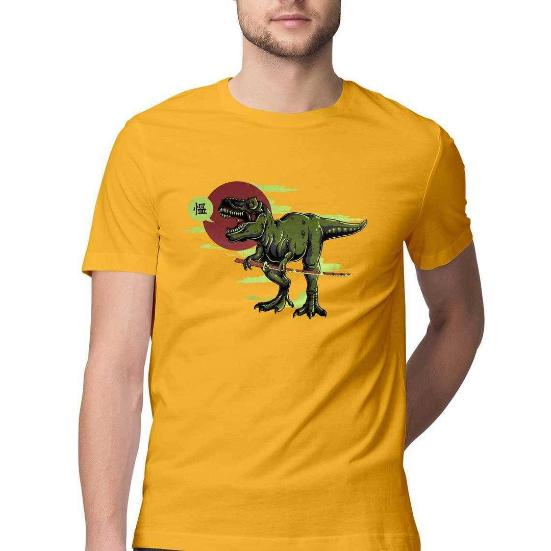 The T-Rex Who Trained to be a Samurai Men's T-ShirtClothingSamurai T-Rex T-Shirt - Premium Cotton Graphic