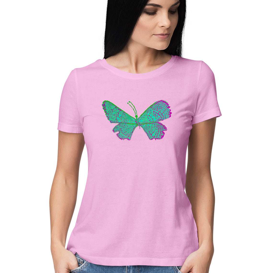The Turquoise Butterfly Women's T-Shirt - CBD Store India