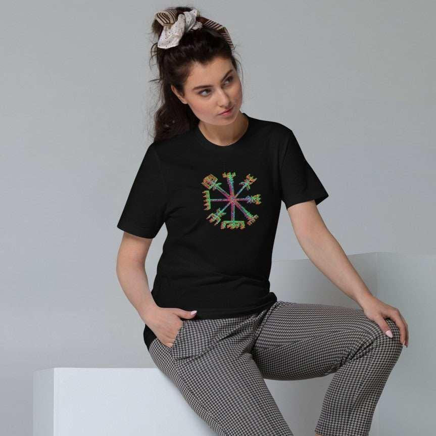 The Viking's Compass - Vegvísir Women's Graphic T-Shirt.