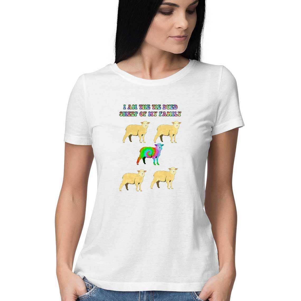 Tie Dyed Sheep Women's T-Shirt.