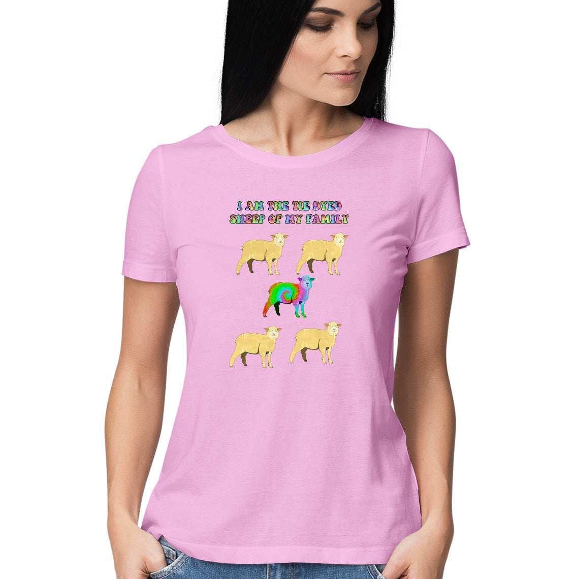 Tie Dyed Sheep Women's T-Shirt.