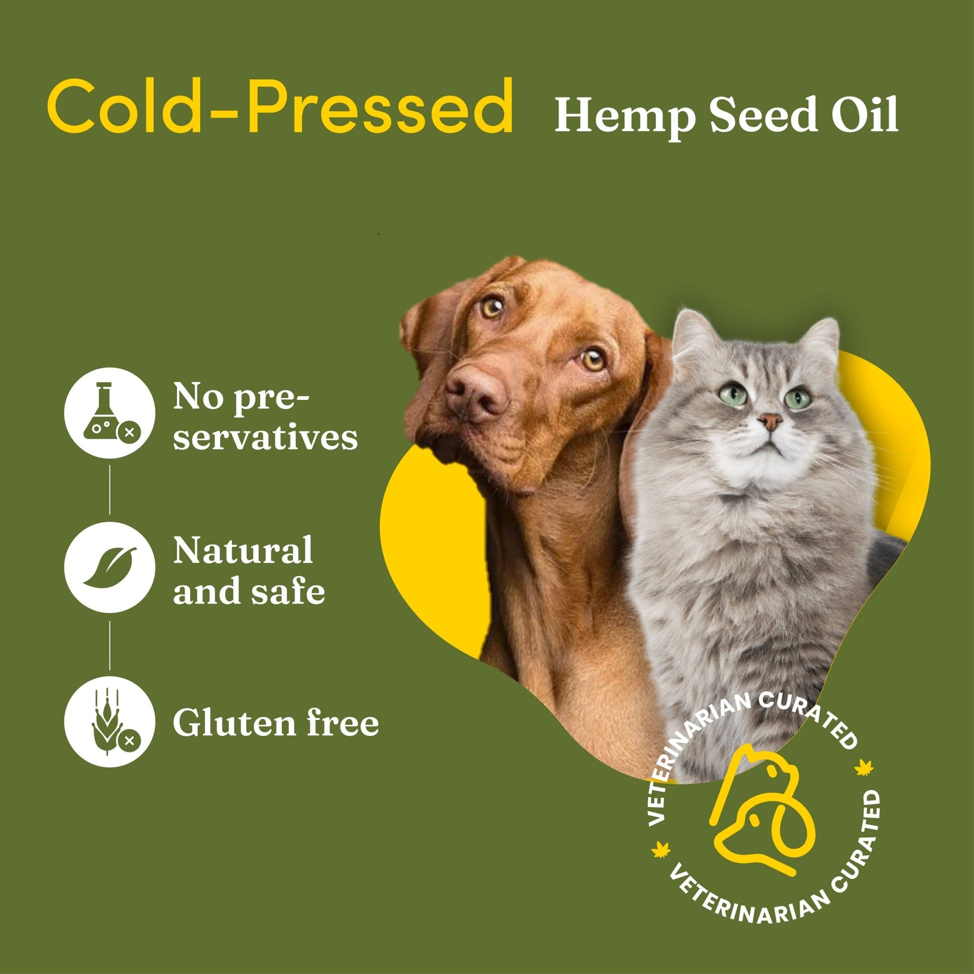 Vedic Tails Hemp Seed Oil for Dogs Cats 50ml | Topical, Oral - CBD Store India