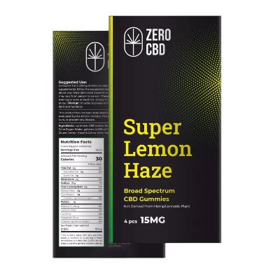 Zero CBD - Super Lemon Haze Broad Spectrum CBD Gummies (4 Pcs) - CBD Store India